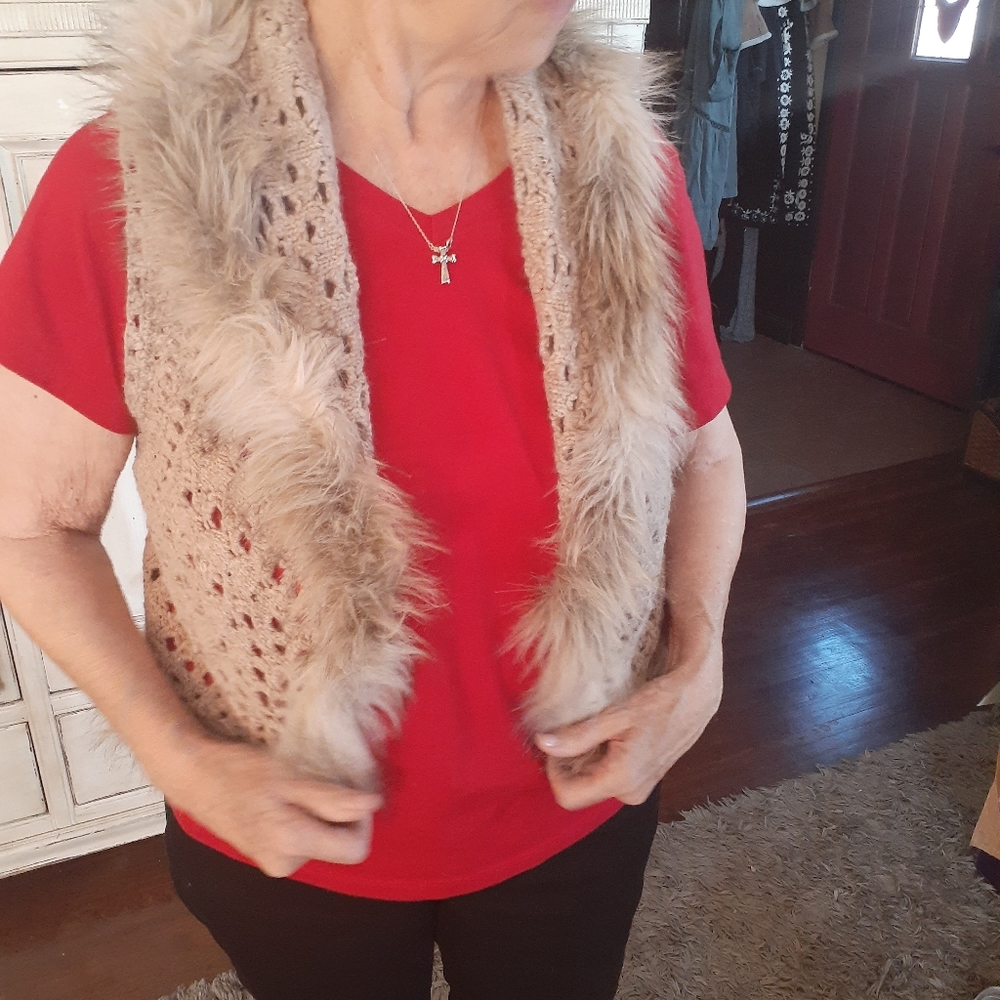 Cute crocheted beige for a vest